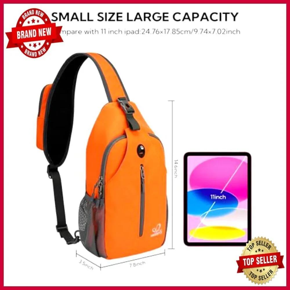 Crossbody Sling Backpack Travel Hiking Daypack Nylon Water Resistant